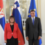 2 July 2019 National Assembly Speaker Maja Gojkovic and Slovenian President Borut Pahor 